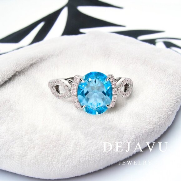 Blue Aquamarine Ring - Picture 1 of 8